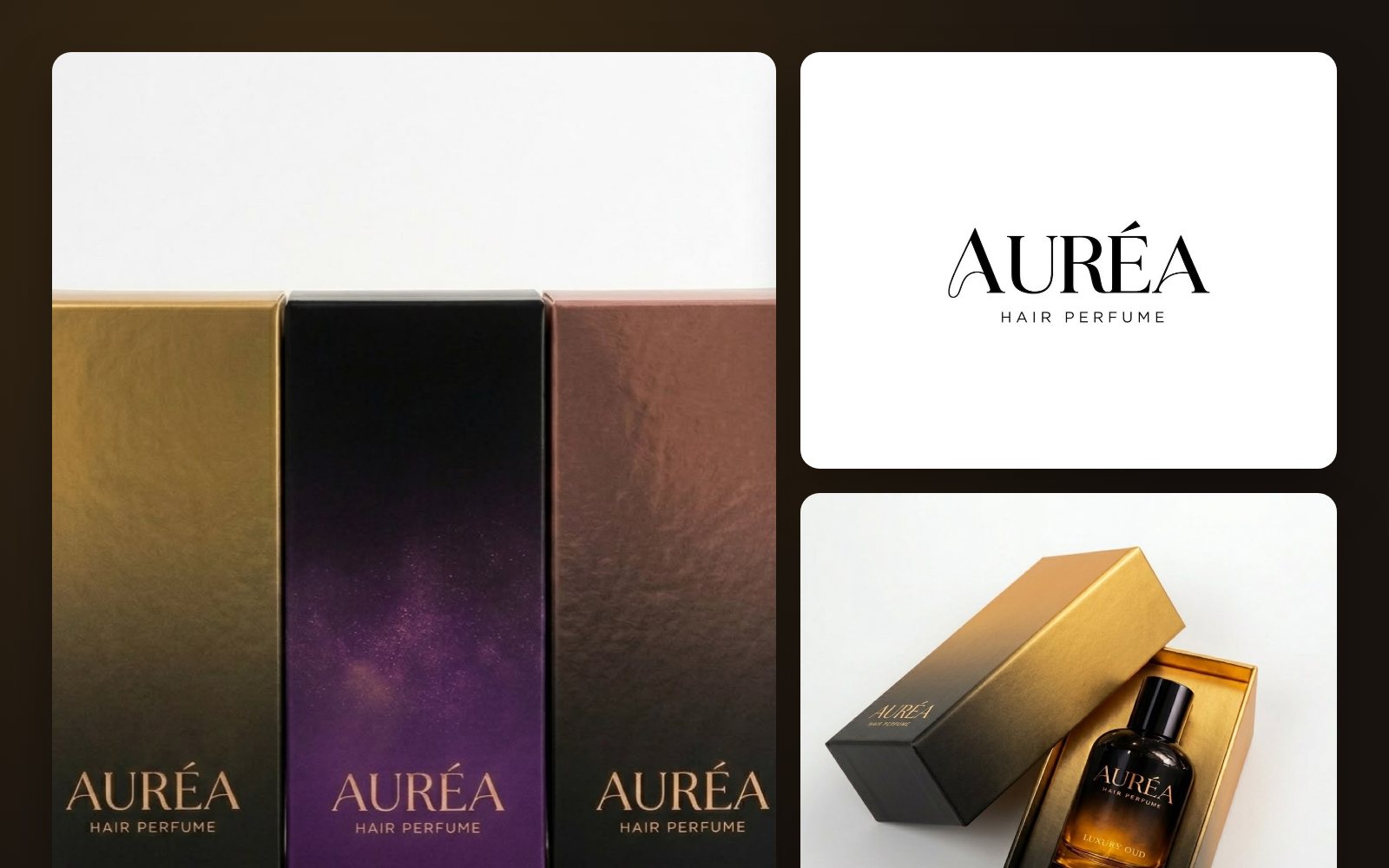 Auréa Hair Perfume brand identity and packaging
