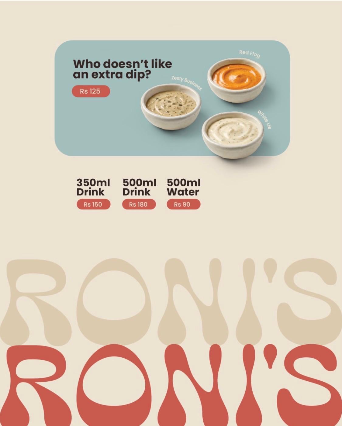 Roni's Pizzeria drinks and dips post