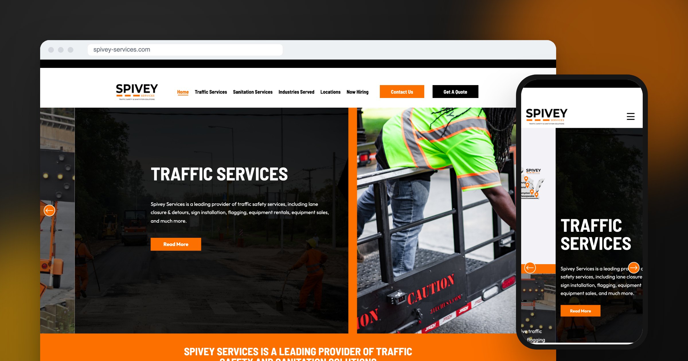 Spivey Services traffic control and sanitation website