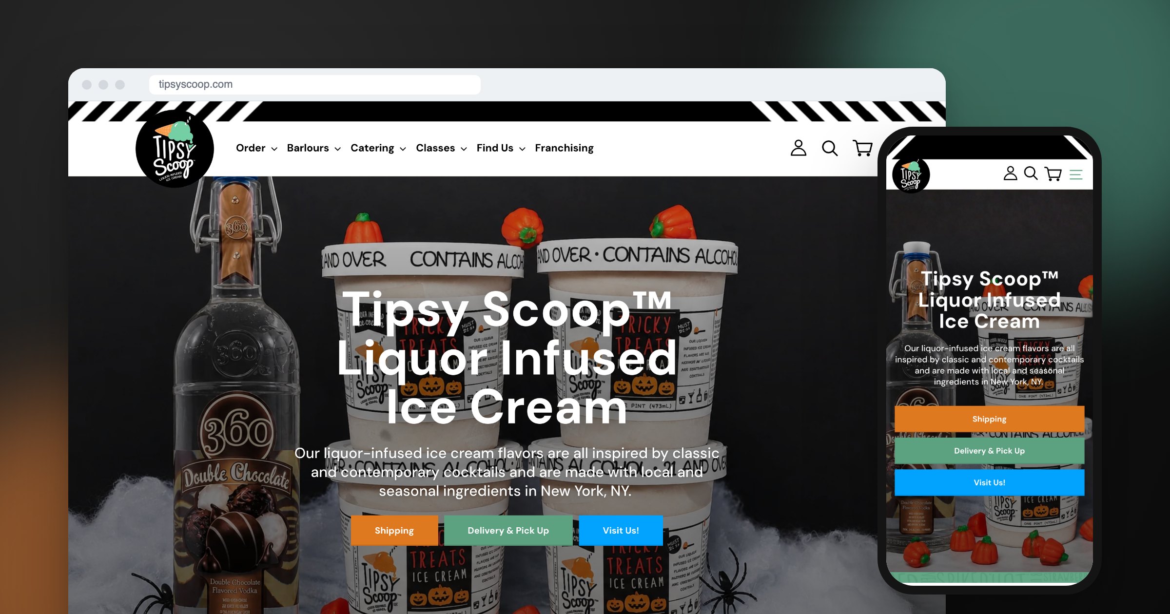 Tipsy Scoop food and drink eCommerce website